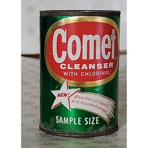 Vintage Comet Cleanser Sample Size Tin With Chlorinol Advertising
